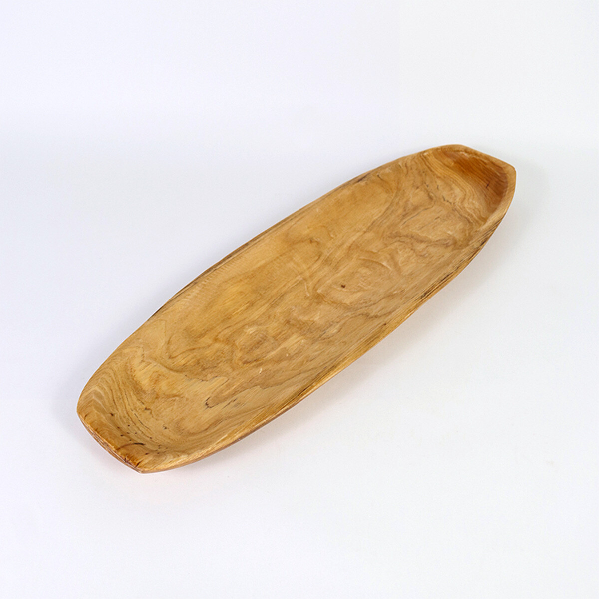 BANDEJA OVAL MADERA BEIGE COMB 60X20X5CM 