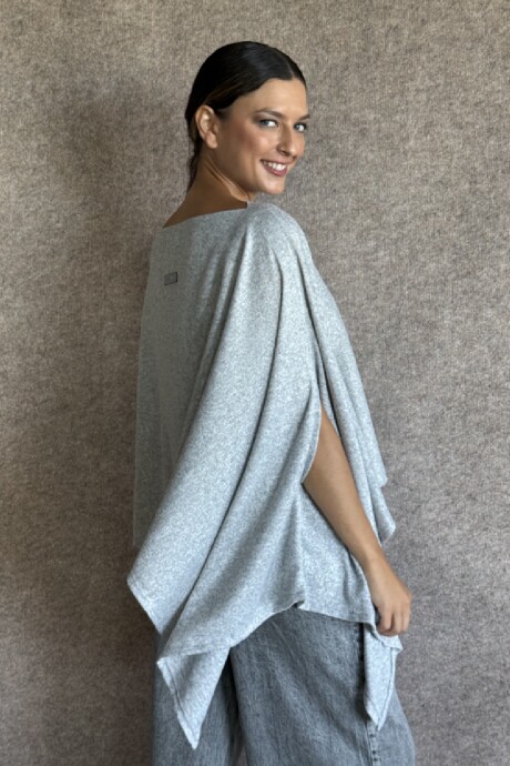 Poncho Sophie Lanilla gris melange
