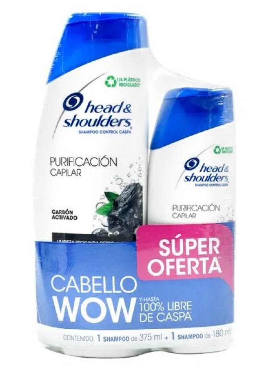 Pack Shampoo HEAD AND SHOULDERS Purificación Capilar 375 ml + 180 ml 