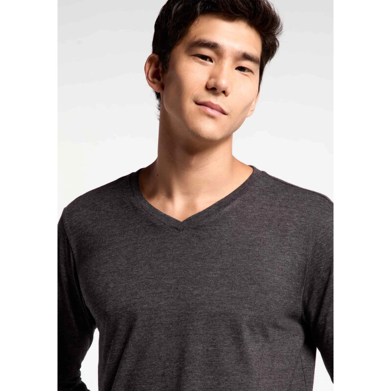 CAMISETA ML MASC PRETO MESCLA