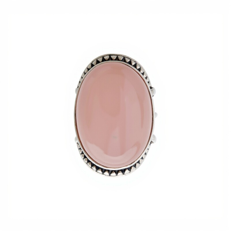 Anillo Oval-Plata 925-Piedra Cuarzo rosa-AN3948 conpiedra