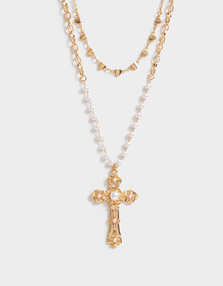 Collar Corto Con Cruz 