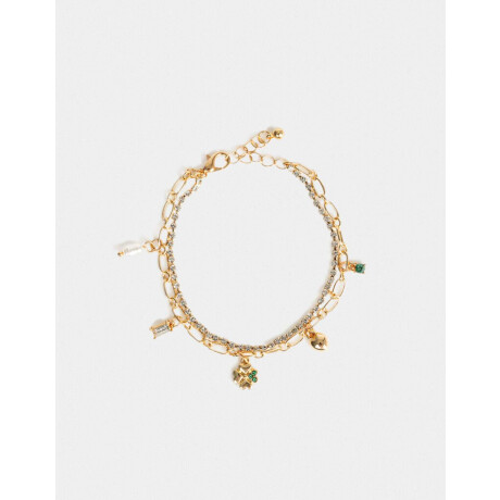 Pulseras Flexibles Con strass Dorado