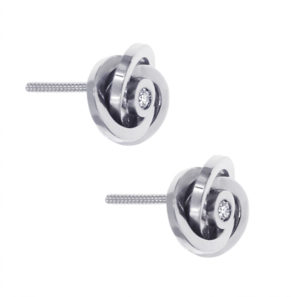 Caravanas Delfina de Oro Blanco 18k con Brillantes Caravanas Delfina de Oro Blanco 18k con Brillantes