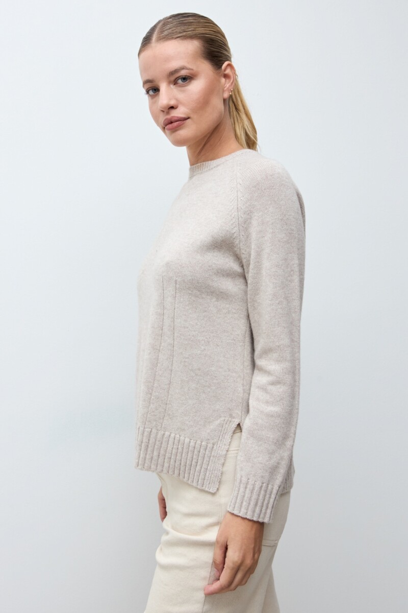 Sweater Porto de cashmere beige melange