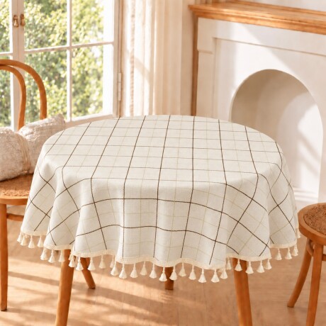 Mantel Lino Algodón Redondo Ø150cm Mantel Lino Algodón Redondo Ø150cm