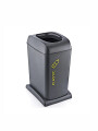 CONTENEDOR CON BASE PARA RECICLAR NEGRO