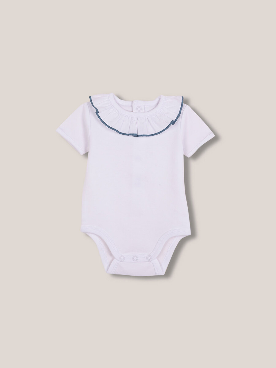 Body Con Cuello De Popelin Hilo A Contraste Blanco