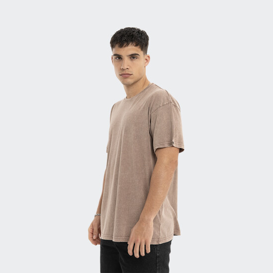 Remera Reef Oversize Front Woven Label Marrón