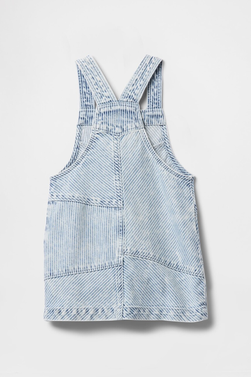 Vestido De Jean Con Cierre A Rayas Toddler Niña Indigo Stripe