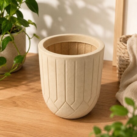 Maceta Decorativa Termini Arenada 26x35cm 21 litros Beige Maceta Decorativa Termini Arenada 26x35cm 21 litros Beige