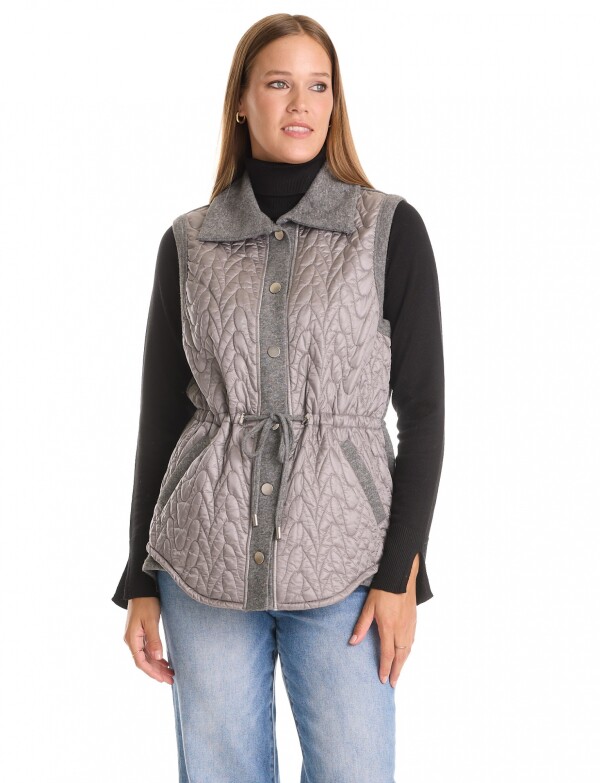 Chaleco Capitoneado Combinado GRIS