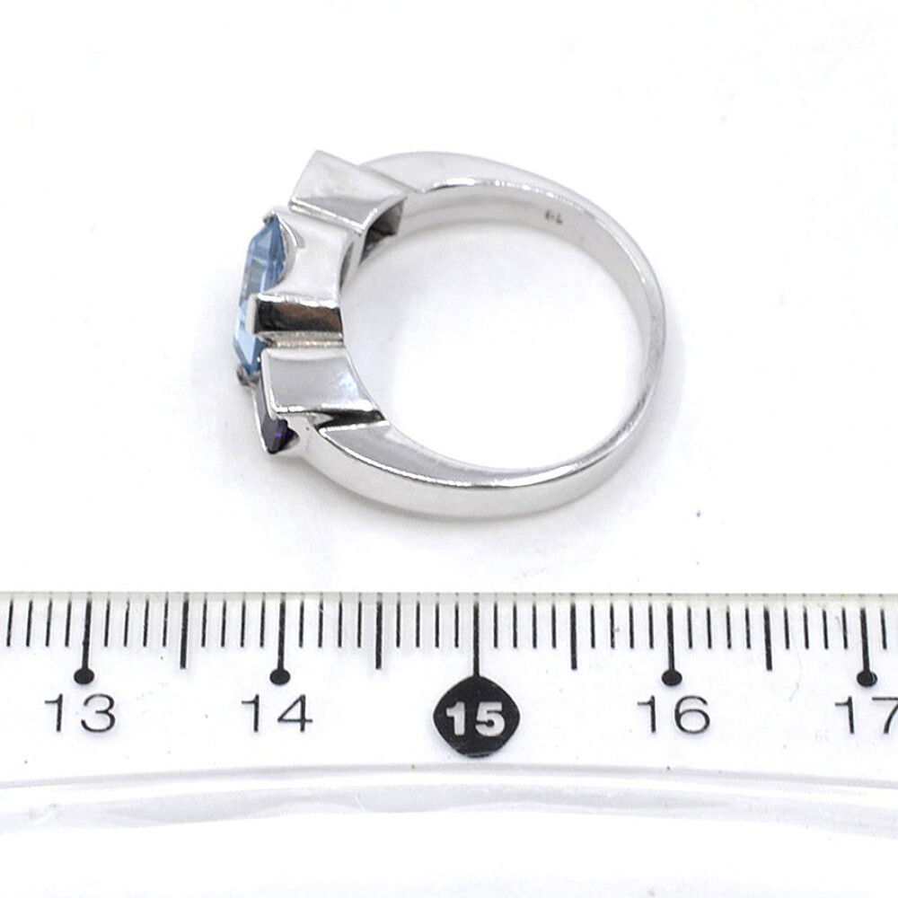 Anillo En Oro 18K Blanco, Amatistas Y Topacio Anillo En Oro 18K Blanco, Amatistas Y Topacio