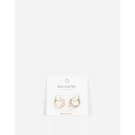 Argollas Con Cubic Zirconia Dorado