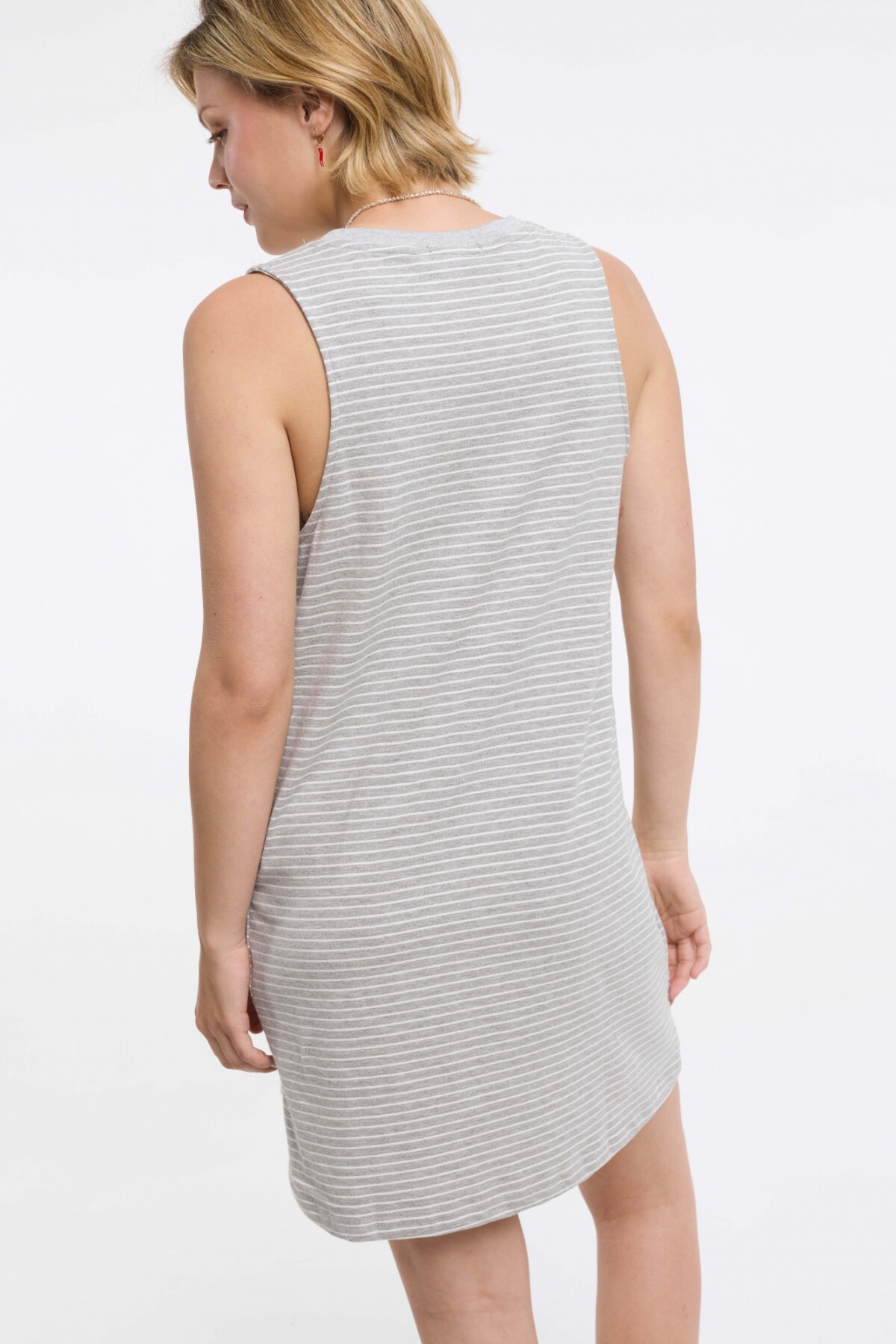 Vestido Sanza Gris Rayas
