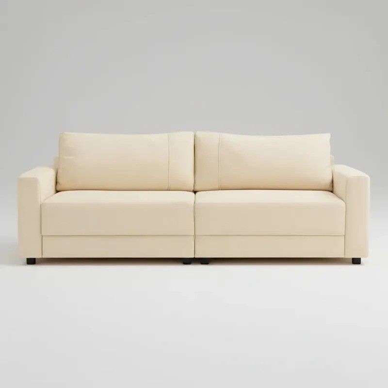 SOFA 4 CUERPOS - TAPIZADO EN TELA BEIGE SOFA 4 CUERPOS - TAPIZADO EN TELA BEIGE