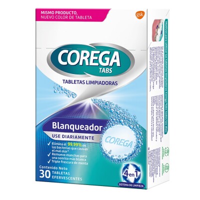 Blanqueador Para Prótesis Corega 30 Tabletas Blanqueador Para Prótesis Corega 30 Tabletas