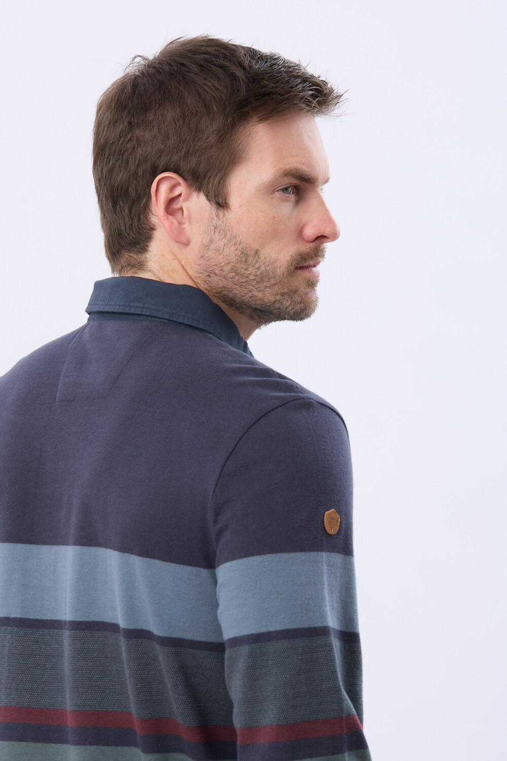 REMERA POLO RAYADA DE ALGODÓN Verde