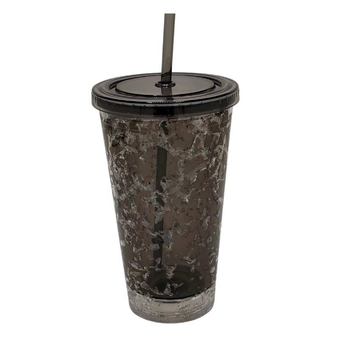 Vaso Craquelado con Luz - Negro 