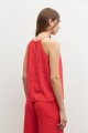 Top halter de lino rojo