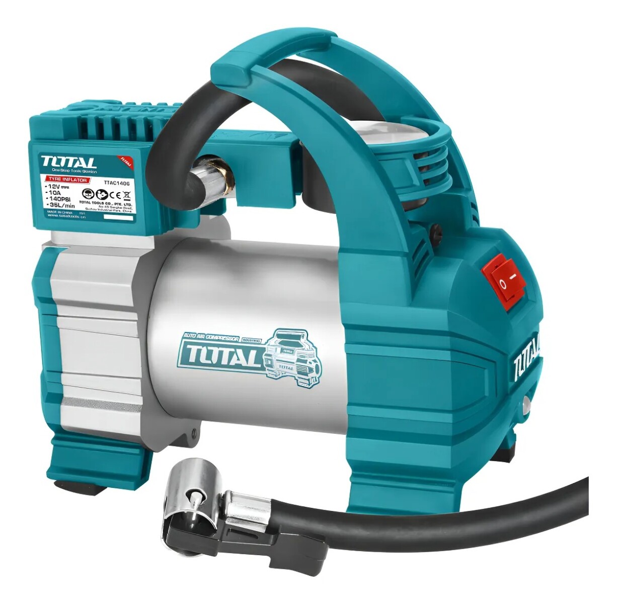 Inflador para Autos con Manómetro 140PSI Total 