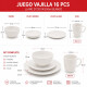 Juego Vajilla 16pcs llano 27/20/14/350ml BLANCO