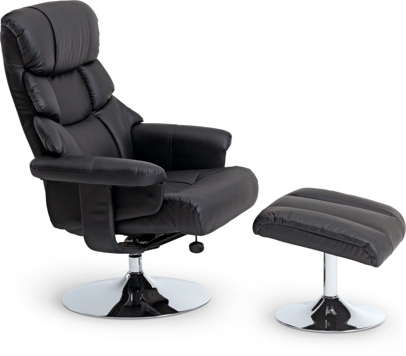 Sillón con reposapiés HASSELAGER negro 