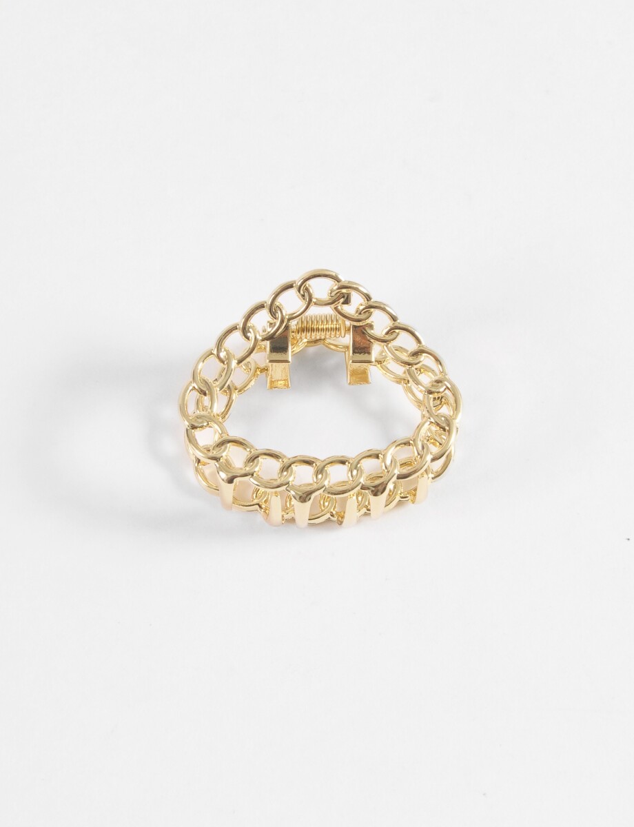 Broche metálico cadena - dorado 