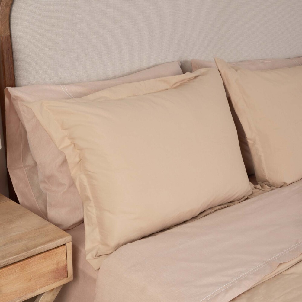 SET CUBRECAMA 1 1/2 PLAZA POLIESTER MARRON PREWASHED MIEL