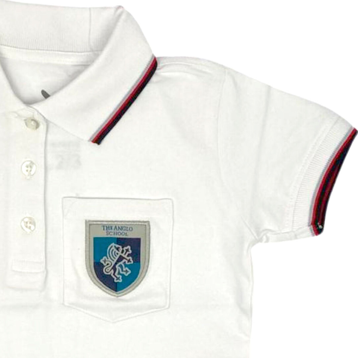 Remera Polo manga corta The Anglo School Blanco
