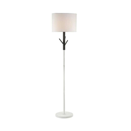 Lampara De Pie D38X160Cm Tela/Metal Blanco