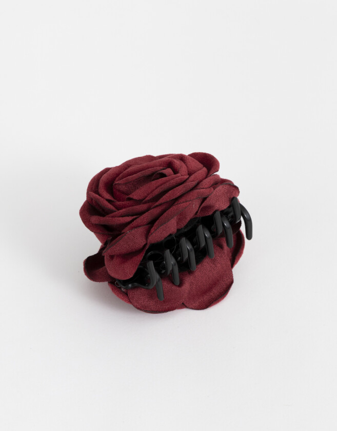 Broche Suede Broche Flor Suede - Rojo Burdeaux
