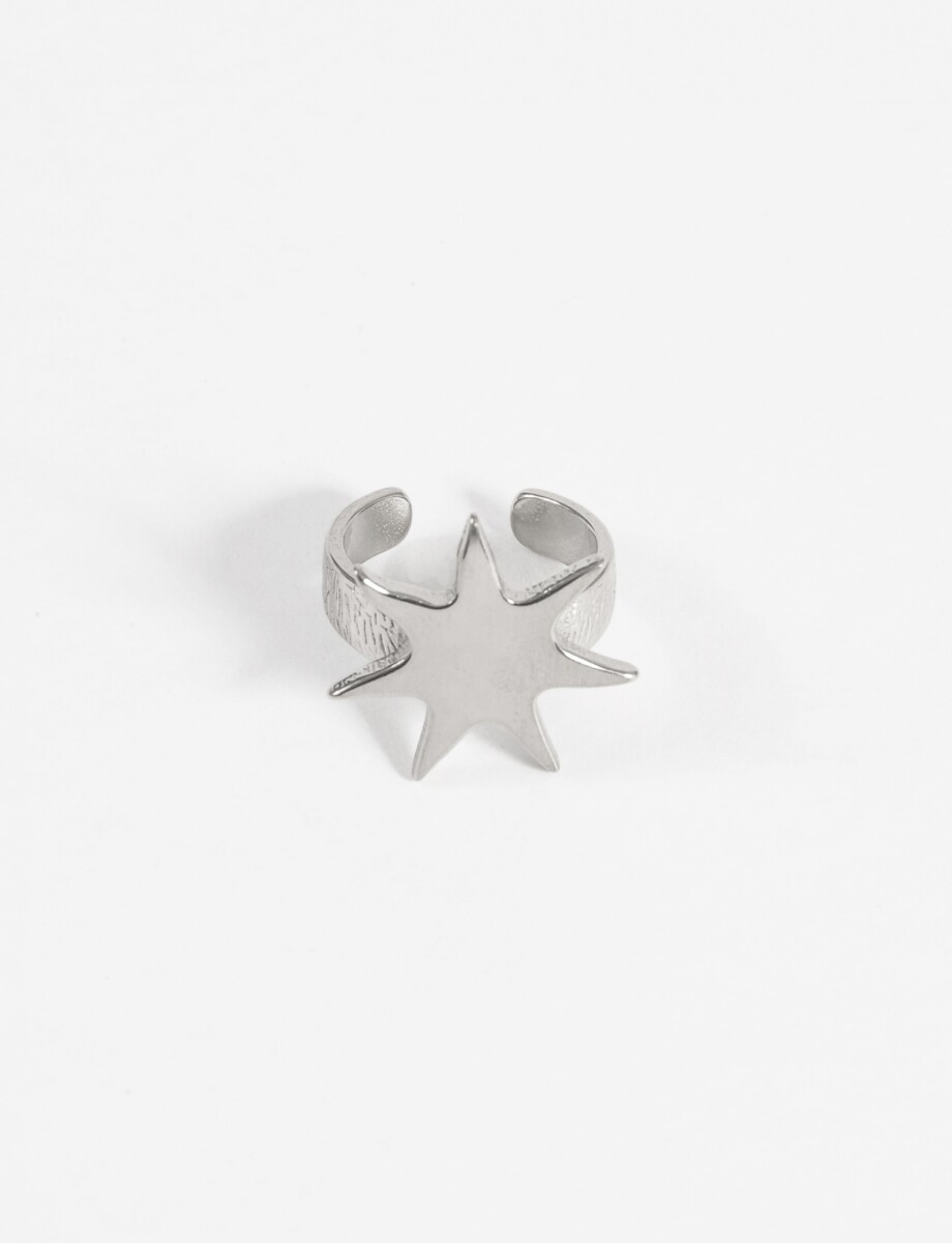 Anillo star acero - plateado 