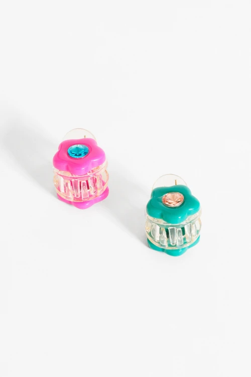 Set de broches flor fucsia
