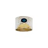 Anillo martillado punto Zafiro-Plata y oro-Piedra Zafiro-AN5932 conpiedra