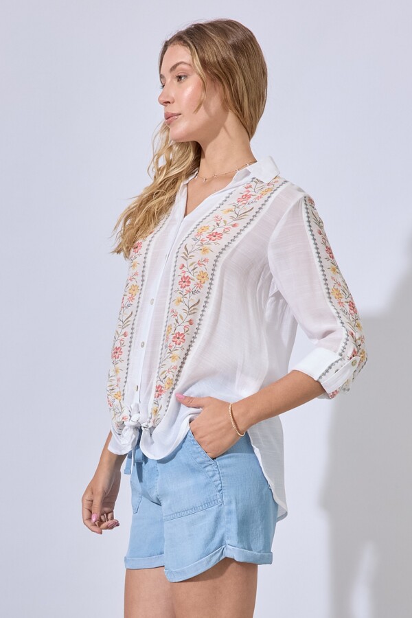 Camisa Flowers BLANCO/MULTI