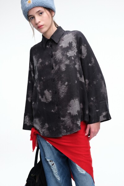 CAMISA OVER PRINT Negro