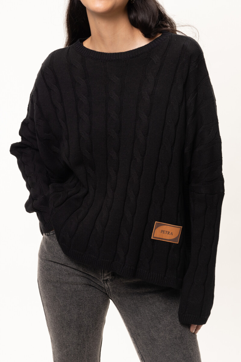 Sweater Oceano Crop Negro