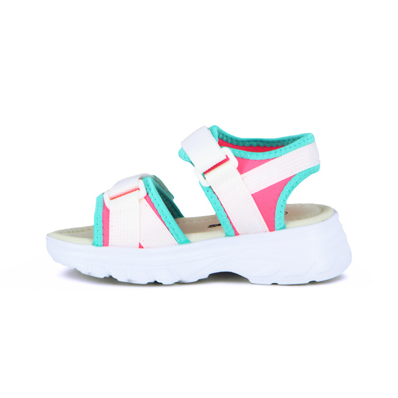 Angus Sandalia Niña Tira C/ Pulsera Y Velcro Fucsia
