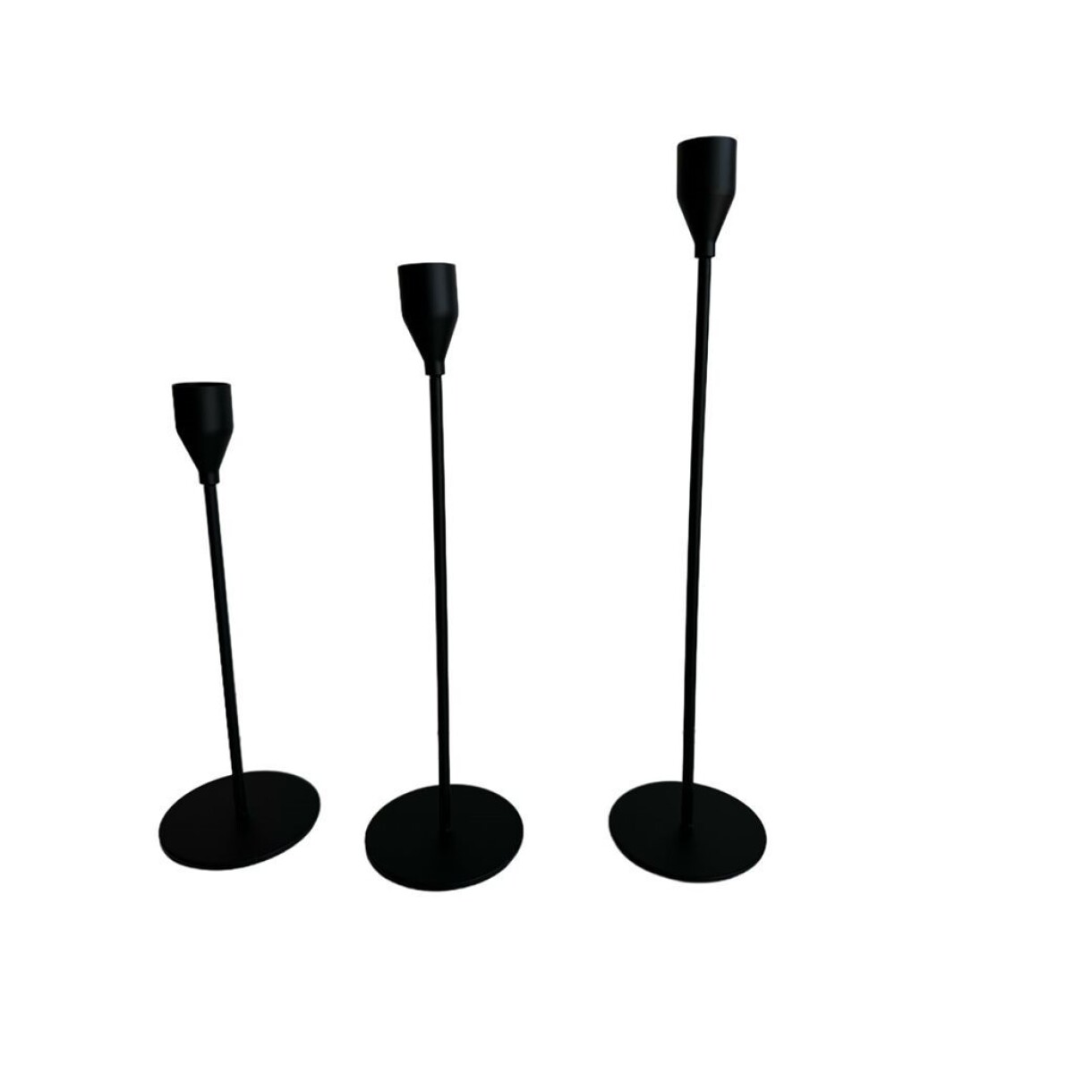 SET 3 CANDELABRO 8x23/28/33CM CON PUNTA NEGRA 
