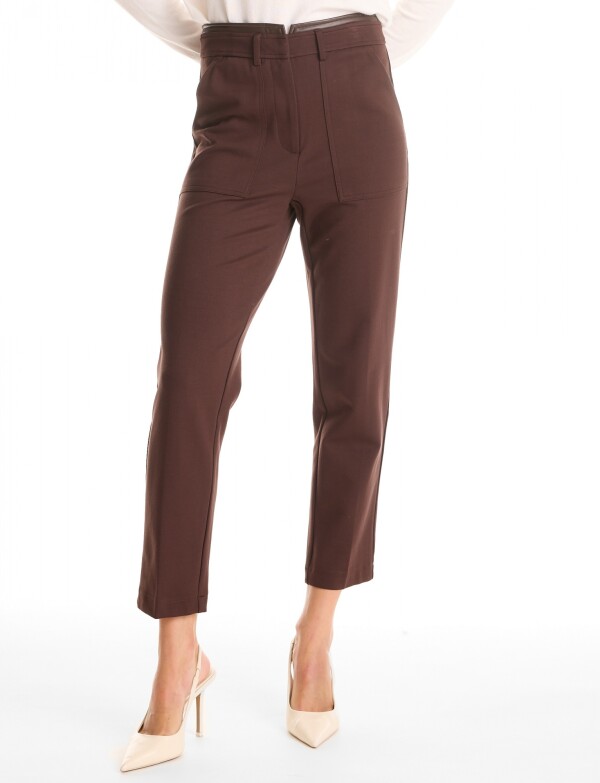 Pantalon Ankle MARRON