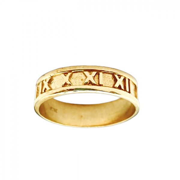 Anillo Numeros Romanos-Oro bajo-Sin Piedra-AN8204 sinpiedra