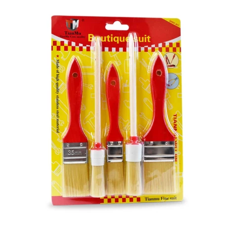 PINCEL SET X5PCS PARA PINTOR MANGO MADERA ROJO DIFERENTES MODELOS DOBLE BLISTER 27214 PINCEL SET X5PCS PARA PINTOR MANGO MADERA ROJO DIFERENTES MODELOS DOBLE BLISTER 27214