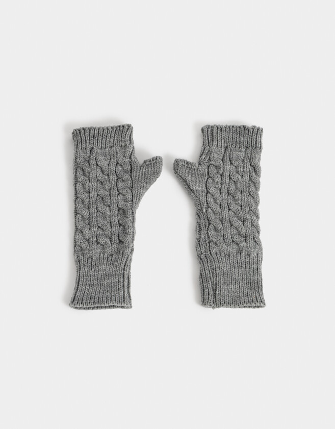 Guantes Varios Clasico Guantes Tejidos - Gris Melange