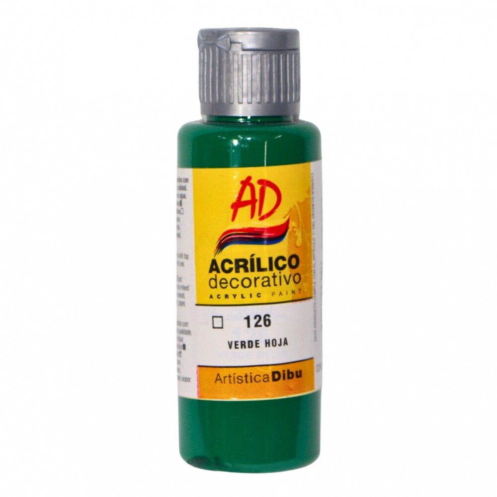 PINTURA ACRILICA ARTISTICA DIBU 60 ML. DIFERENTES COLORES COLOR VERDE HOJA 126
