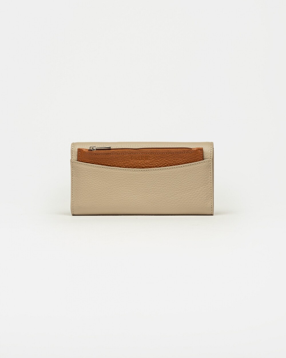 Billetera The Circle en cuero graneado Taupe