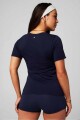 Polo Manga Corta Feather Tech Mujer Deep Navy