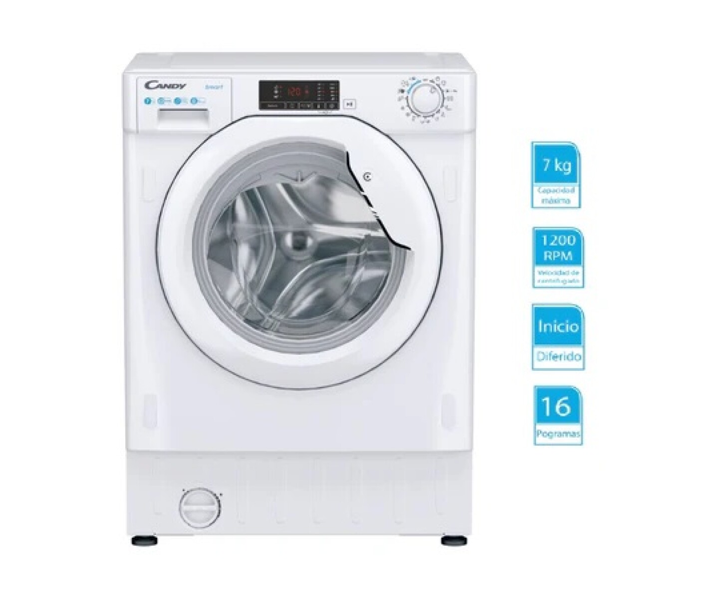 Lavarropa Smart Frontal Candy Cbw 27D1E-S 7KG 