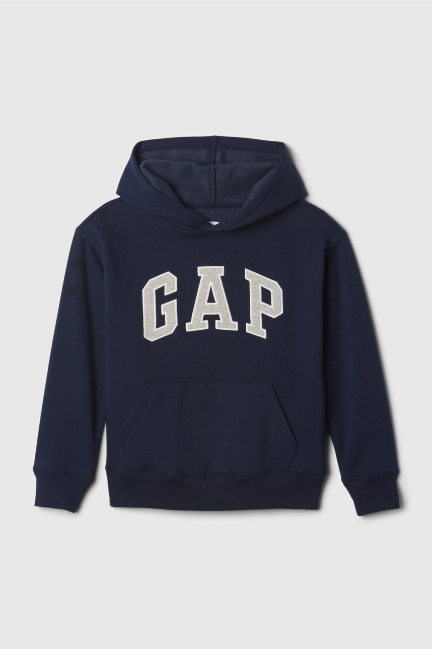 Buzo Canguro Logo Gap Niño Tapestry Navy