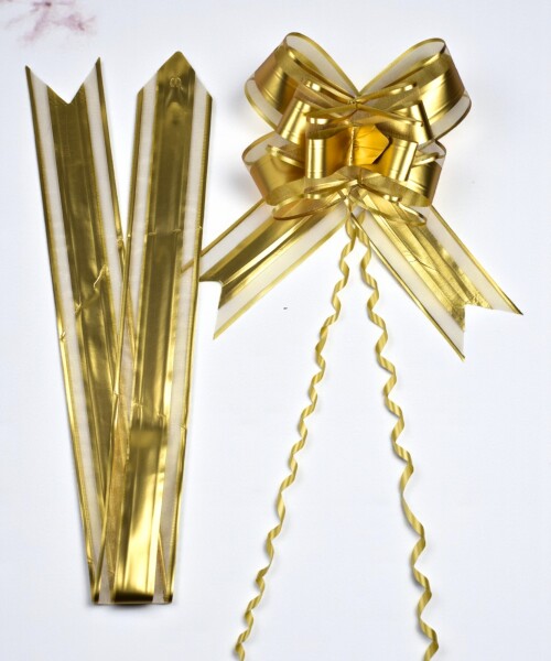 Moño magico grande 5,5 cm x 70 cm ORO